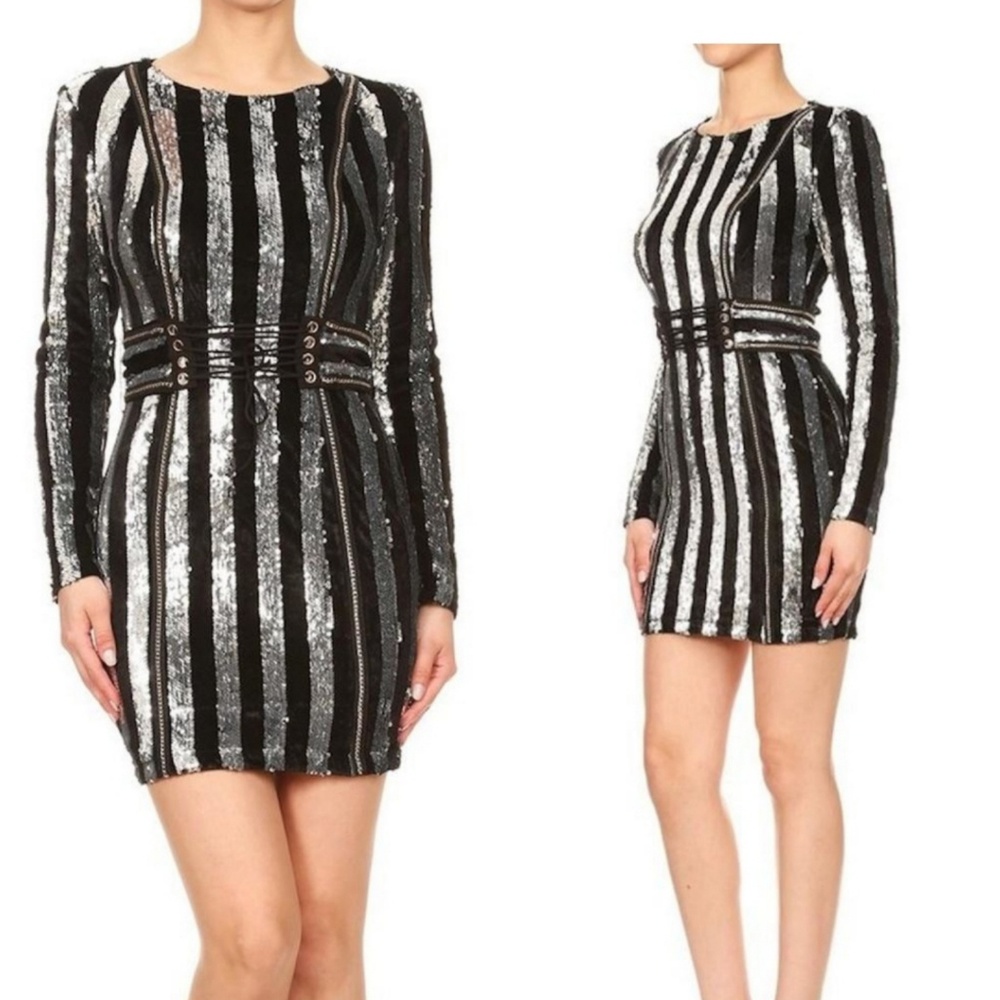 Xtaren Velvet Mini Black Dress -